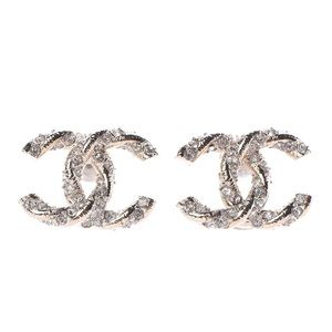 Authentic Chanel CC Moscova Crystal Studs Earrings